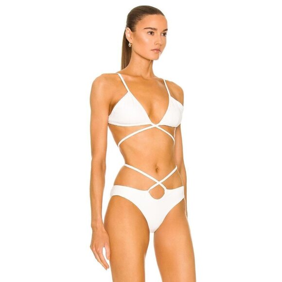 CHRISTOPHER ESBER Looped Tie Bikini Bottom in White 2 New Womens Swimsuit - Picture 11 of 11